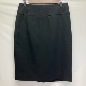 Cleo Womens Black Detailed Stitching Fully Lined Midi Pencil Skirt Size 6P